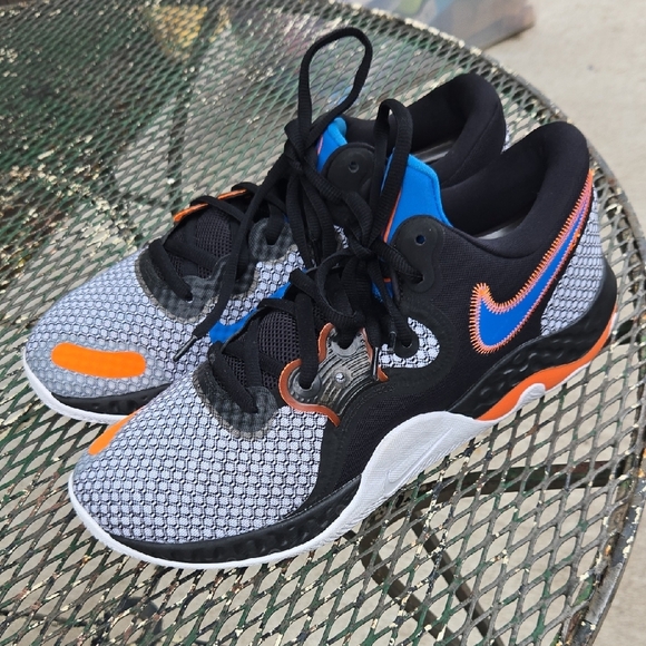 Nike Black, Orange, and Blue Sneakers - Picture 1 of 7